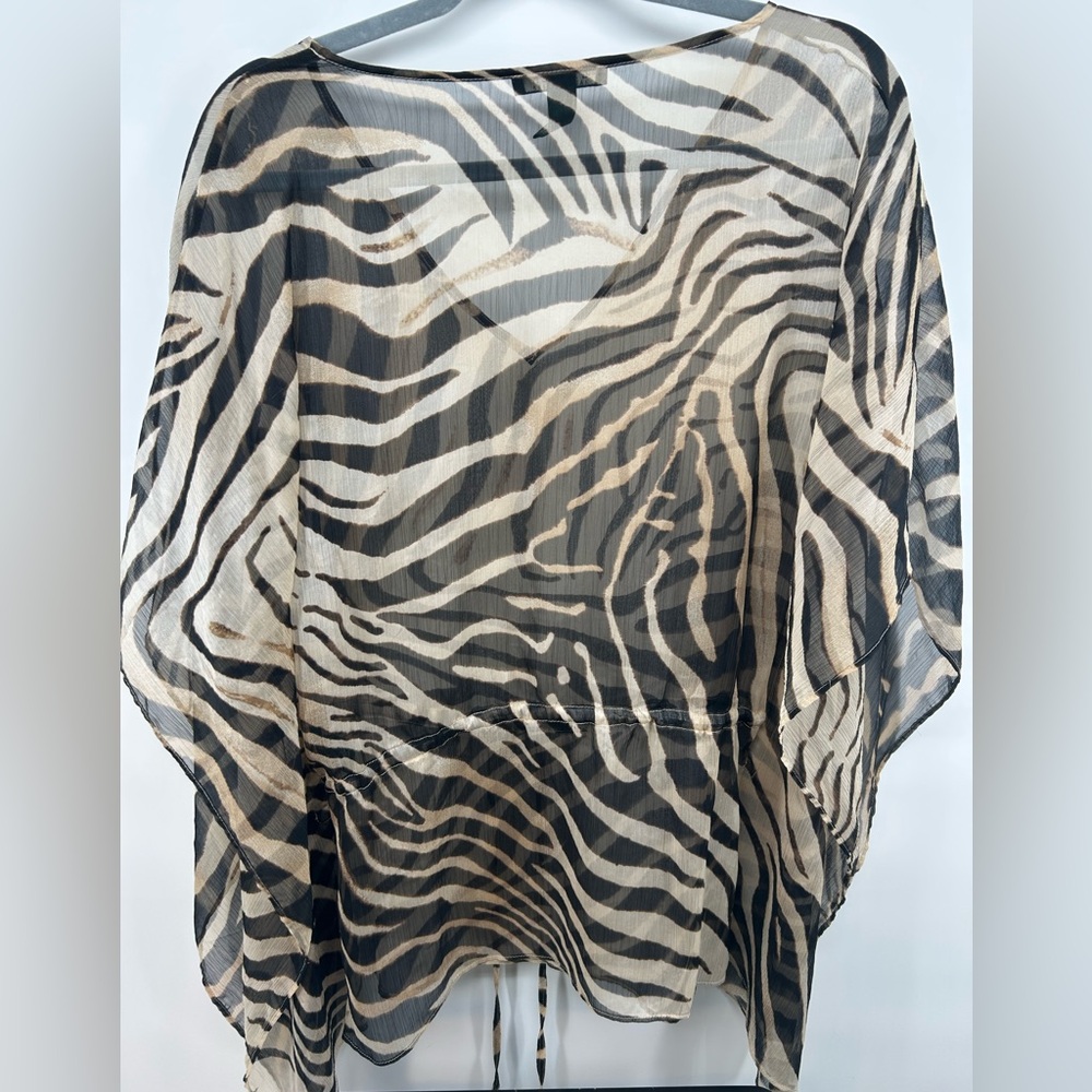 Ralph Lauren Zebra Print Sheer Top - Picture 4 of 5